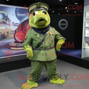 Lime Green Navy Seal mascot...