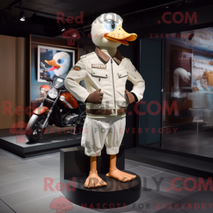 Beige Muscovy Duck maskot...