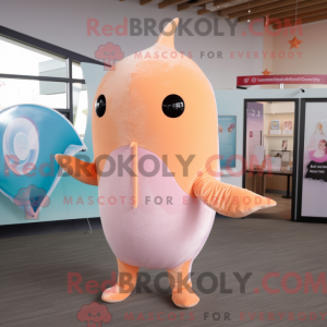 Peach Narwhal mascot...