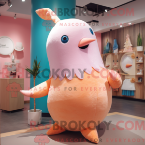Peach Narwhal mascot...