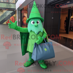 Green Wizard mascot costume...
