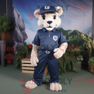 Navy Puma maskot kostume...