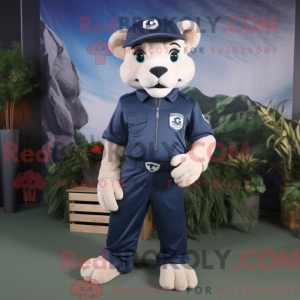 Navy Puma maskot kostyme...