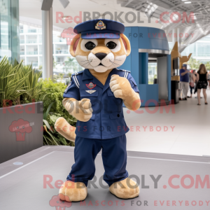 Navy Puma mascot costume...