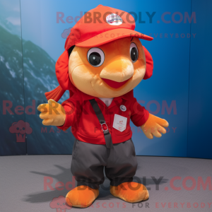 Red Goldfish mascot costume...