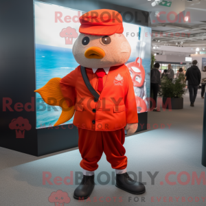 Red Goldfish maskot kostyme...