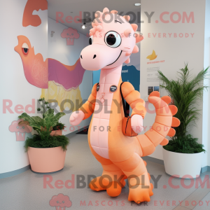 Peach Seahorse maskot...