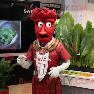 Rød Caesar Salat maskot...