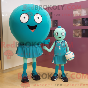 Teal Volleyball Ball maskot...