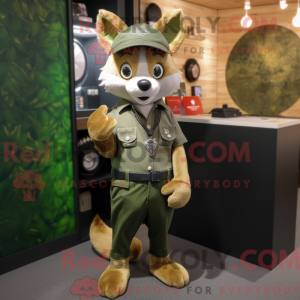 Olive Fox mascot costume...