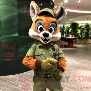 Olive Fox mascot costume...