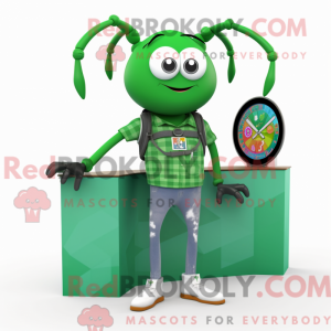 Grøn Spider maskot kostume...