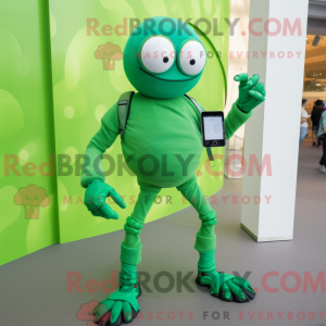 Grøn Spider maskot kostume...