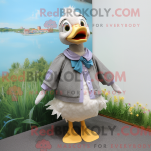 Gray Geese mascot costume...