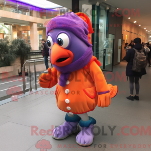 Purple Clown Fish mascot...