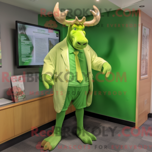 Lime Green Irish Elk mascot...