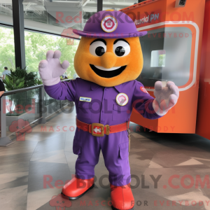 Purple Fire Fighter mascot...