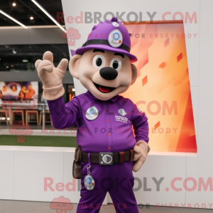 Purple Fire Fighter mascot...