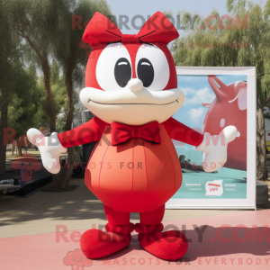 Red Moussaka mascot costume...