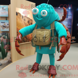 Teal Hermit Crab mascot...