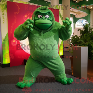 Grøn Gorilla maskot kostume...