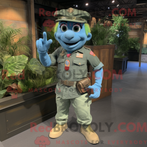 Cyan Green Beret mascot...