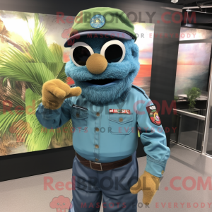 Cyan Green Beret mascot...