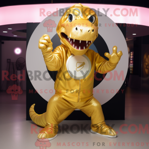 Gold Tyrannosaurus mascot...
