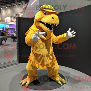Gold Tyrannosaurus mascot...