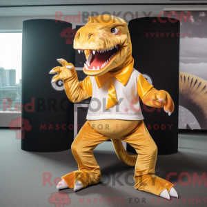 Guld Tyrannosaurus maskot...