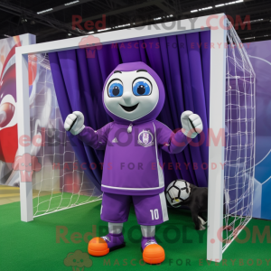 Purple Soccer Goal mascot...