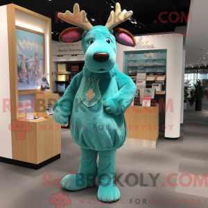 Turkis Moose maskot kostume...