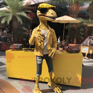 Gold Velociraptor mascot...