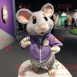 Lavender Rat mascot costume...