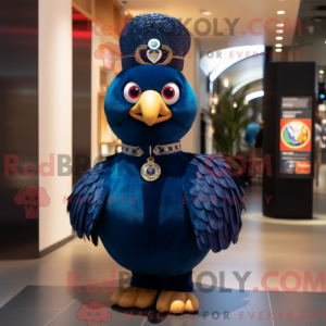 Navy Peacock mascot costume...