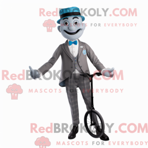 Grå Unicyclist maskot...