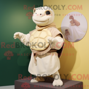 Cream Turtle mascot costume...