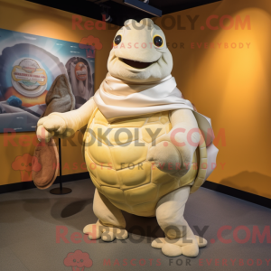 Cream Turtle mascot costume...