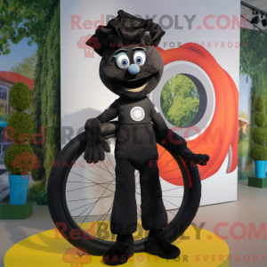 Sort Unicyclist maskot...