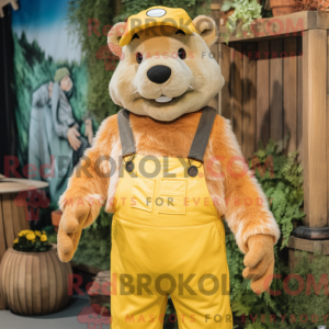 Yellow Otter mascot costume...