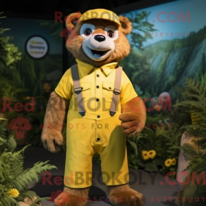 Yellow Otter mascot costume...