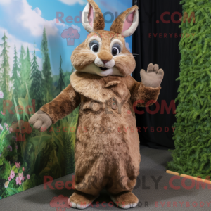 Brun Wild Rabbit maskot...