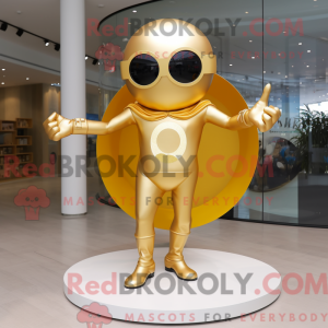 Guld superhelte maskot...