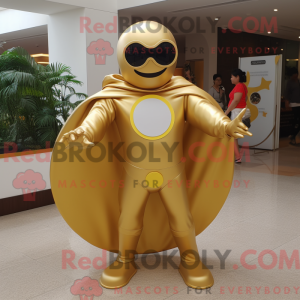 Guld superhelte maskot...