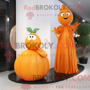 Orange Apricot Maskottchen...