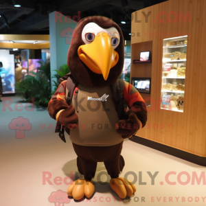 Brun Toucan maskot kostume...