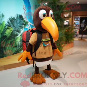 Brown Toucan mascot costume...