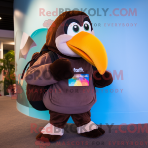 Brun Toucan maskot kostume...