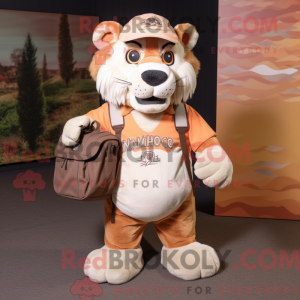 Peach Smilodon mascot...