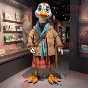 Brun Gosling maskot kostume...